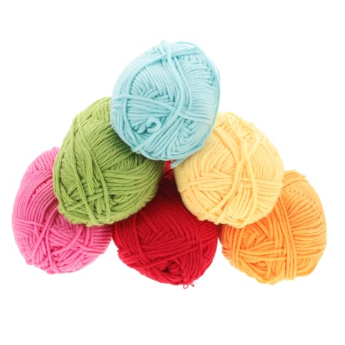 Holibanna 6 Stück Teiliges Baumwollgarn in Farben Weiches Hautfreundliches Strickgarn zum Häkeln und Stricken Schneidbares DIY Garn für Pullover Schals Handarbeiten Flexible Textur von Holibanna