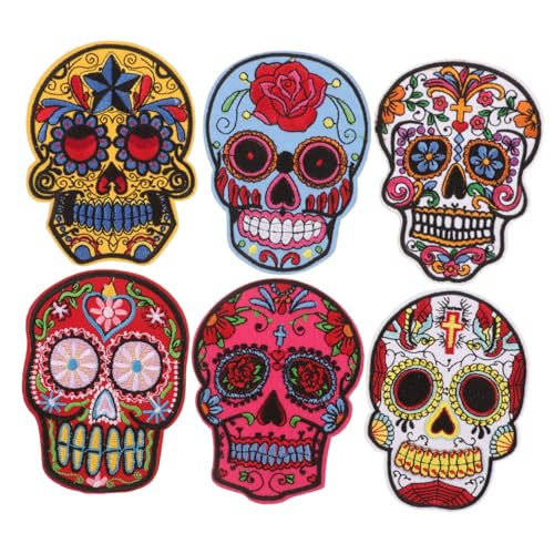 Holibanna 6 Stück Teiliges Bestickter Schädel Aufnäher zum Aufnähen Polyester Stoff Langlebig Punkiger Halloween Stil Geeignet für Kleidung Taschen Hüte DIY Reparatur und Dekoration Holibanna 6 Stück Teiliges Bestickter Schädel Aufnäher zum Aufnähen Polyester Stoff Langlebig Punkiger Halloween Stil Geeignet für Kleidung Taschen Hüte DIY Reparatur und Dekoration von Holibanna