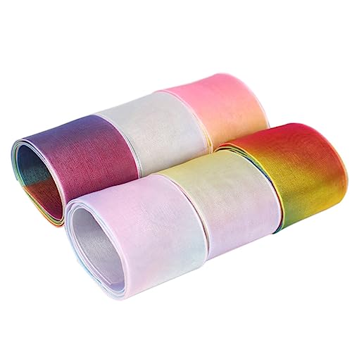 Holibanna 6 Stück Teiliges DIY Regenbogen Chiffonband Glattes Farbenfrohes Material für Haarschmuck Festtagsdekorationen und Kreative Projekte von Holibanna