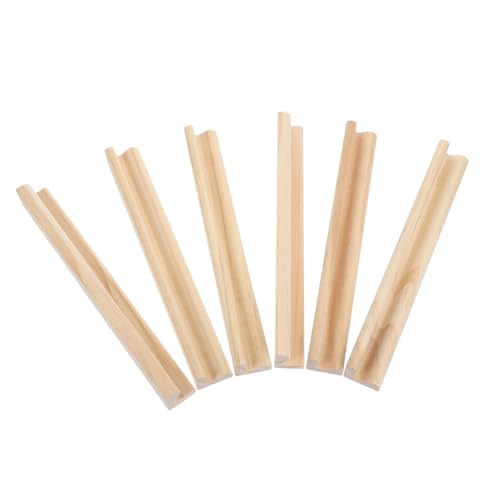 Holibanna 6 Stück Teiliges Holz Domino Halter mit Englischem Buchstabenfuß Spielkarten und Dominosteine Organizer Multifunktionale Ablage für Bastelprojekte Mexican Train und Brettspiele von Holibanna