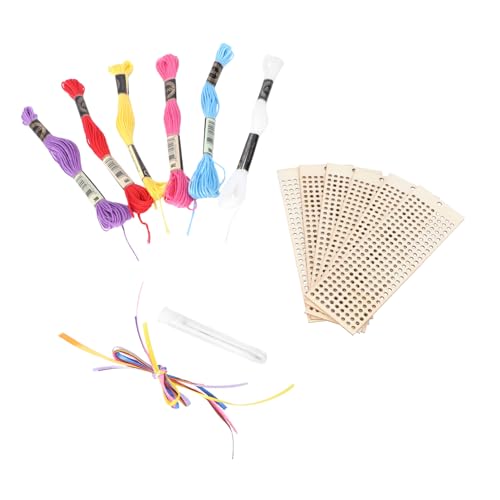 Holibanna 6 Stück Teiliges Holz Kreuzstich Set für DIY Bastelarbeiten Rechteckige Lesezeichen Holz Dekorative Handarbeit für und Weihnachtsdekoration Zufällige Farbe Zufällige Farbe von Holibanna