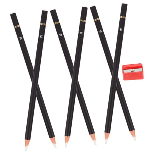 Holibanna 6 Stück Teiliges Künstler Radierer Pinselset mit Anspitzer Zeichnerischer Radierstift für Präzises Entfernen von Bleistiftstrichen Sicherer Sketch Zubehör für Maler und von Holibanna