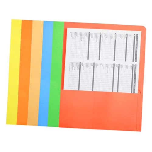 Holibanna 6 Stück Teiliges Papier Ordnerset mit Bunte Dokumentenmappe aus Hochwertigem Papier für Büro und Schule Vielseitiger Projekt und Berichthalter in Farben Langlebiger File Organizer von Holibanna