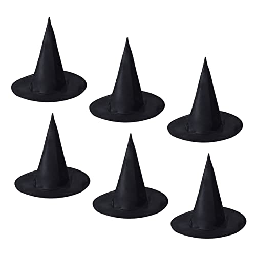 Holibanna 6 Stück Teiliges Schwarze Hexenhüte aus Oxford Langlebig und Verschleißfest Spitzes Design für Halloween und Karnevalsparty Cosplay und Bühnenkostüm Zubehör für Hexen und Holibanna 6 Stück Teiliges Schwarze Hexenhüte aus Oxford Langlebig und Verschleißfest Spitzes Design für Halloween und Karnevalsparty Cosplay und Bühnenkostüm Zubehör für Hexen und von Holibanna
