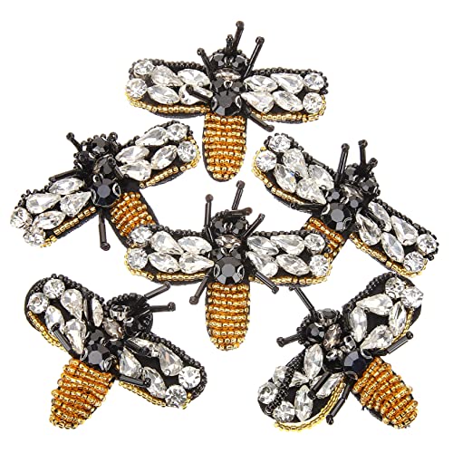 Holibanna 6 Stück Tierform Stofffleck Dekoration Kleiderflicken Bienenapplikation Kleidungsstück Patches Rosa Kleidung gestickter Aufnäher Kleid Patch zum Aufnähen Jacken-Patch gefühlt von Holibanna