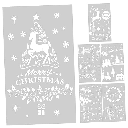 Holibanna 6 Stück Weihnachts Schablonen Wiederverwendbare Malschablonen Pet für Kreative Wandgestaltung DIY Projekte und Farbenfrohe Dekorationen Holibanna 6 Stück Weihnachts Schablonen Wiederverwendbare Malschablonen Pet für Kreative Wandgestaltung DIY Projekte und Farbenfrohe Dekorationen von Holibanna