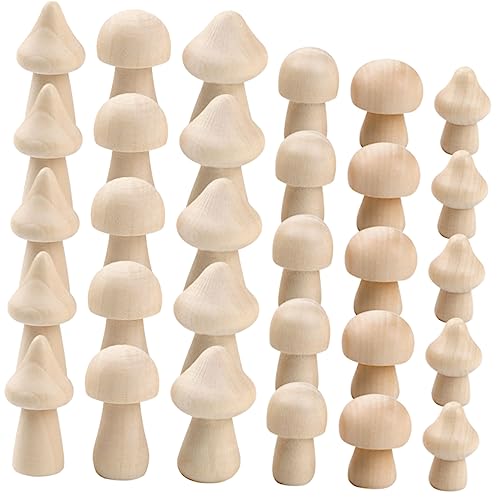 Holibanna 60 Stück Dekorative Kleine Ornamente Pilz Dekorationen Unvollendet Süßes Kunsthandwerk Pilzkunst Mini Pilze Feengarten Pilz Kinderspielzeug Cartoon Pilzzeug Unbemaltes von Holibanna