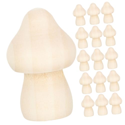 Holibanna 60 Stück Diy Holz Mushroom Deko Blanko Graffiti Pilz Figuren für Kreative Kinderprojekte Handgefertigte Holzdeko für Tisch und Partygestaltung von Holibanna