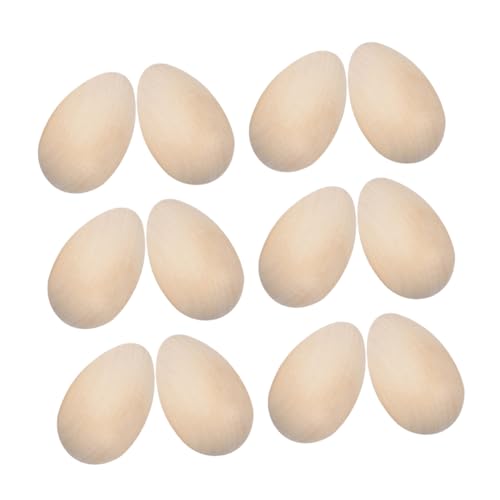 Holibanna 60 Stück Kleine Unbemalte Holzeier zum Bemalen Stabile DIY Holz Eier für Osterdekoration Glatte Oberfläche Kreative Bastelidee für Erwachsene von Holibanna