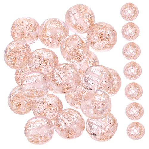 Holibanna 60 Stück Leuchtende Glasperlen Spacer Abstandshalter Natürlich funkelnd runden Abstandsperlen Schmuckherstellung Perlen für die Herstellung von Armbändern Perlen zum Basteln Rosa von Holibanna