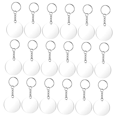 Holibanna 60 Stück Teiliges Set Runder Acryl Schlüsselanhänger Blanko für Diy Projekte Transparente Acrylplatten mit Schlüsselringen und Biegeringen für Persönliche Gestaltung und Dekoration von Holibanna