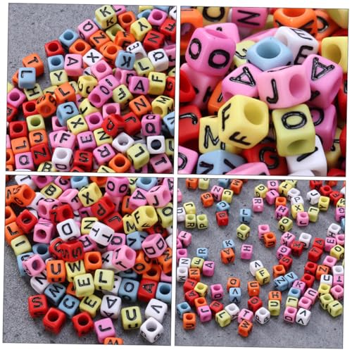 Holibanna 600 Stück Teiliges Alphabet Perlen zum Auffädeln Quadratische Buchstabenperlen mit Schwarzer Beschriftung Buntem Grund für DIY Schmuckherstellung Armbänder Schlüsselanhänger und Holibanna 600 Stück Teiliges Alphabet Perlen zum Auffädeln Quadratische Buchstabenperlen mit Schwarzer Beschriftung Buntem Grund für DIY Schmuckherstellung Armbänder Schlüsselanhänger und von Holibanna