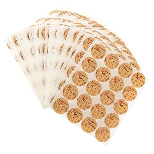 Holibanna 600Blätter Selbstklebende Kraftpapierversiegelungsaufkleber für Geschenkverpackungen Dekorative für Partytüten und Handgemachte Produkte Vielseitig Einsetzbar von Holibanna