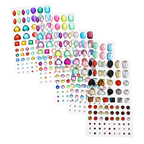 Holibanna 6Blätter Acryl Diamant Aufkleber Handgemachte Strass Aufkleber Bunten Farben Glänzende DIY Dekoration für Kunsthandwerk Scrapbooking und Hochzeitsfeiern von Holibanna