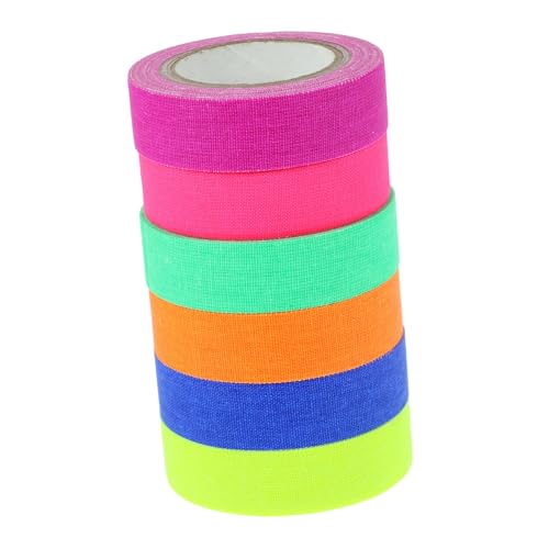 Holibanna 6Rollen Neonband Fluoreszierendes Klebeband UV Blacklight Tape Für Projekte Und Partys Haftet Rückstandslos Trockenen Oberflächen von Holibanna
