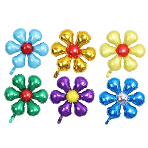 Holibanna 6Stücke Sechspetal Blumenballons aus Aluminiumfolie Kreative Partydekoration für Fotorequisiten für Geburtstagsfeiern Zubehör für Feierliche Anlässe von Holibanna