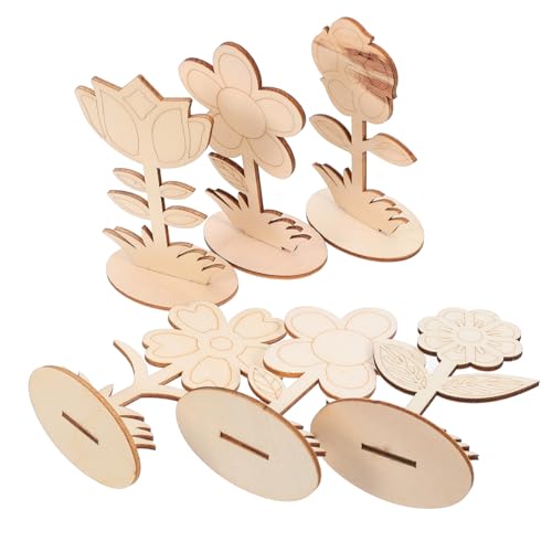 Holibanna 6Stücke Unbemalte Holzblumen DIY Bastelset für Kreative Blumenornamente für Erwachsene zum Malen und Dekorieren Holibanna 6Stücke Unbemalte Holzblumen DIY Bastelset für Kreative Blumenornamente für Erwachsene zum Malen und Dekorieren von Holibanna