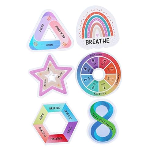 Holibanna 6stücke Texturierte Beruhigungsaufkleber Für Handy Stressabbau Sticker Für Schüler Und Erwachsene Sensorische Fingermaterialien Entspannung Bunte Geometrische Designs von Holibanna