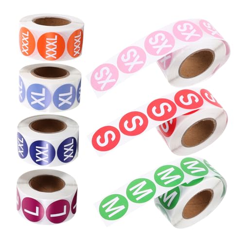 Holibanna 7 Rollen Selbstklebende Runde Kleidung Größenetiketten Farbcodierte Textilaufkleber für Bekleidung Einzelhandel und Haushalt Praktische Größenaufkleber Holibanna 7 Rollen Selbstklebende Runde Kleidung Größenetiketten Farbcodierte Textilaufkleber für Bekleidung Einzelhandel und Haushalt Praktische Größenaufkleber von Holibanna