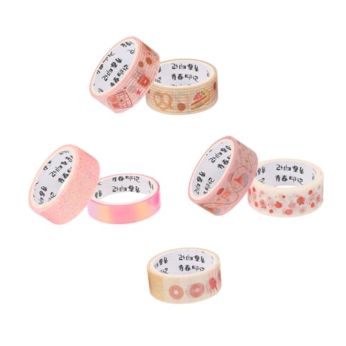 Holibanna 7 Rollen Washi Tape Dekoratives Klebeband für DIY Scrapbooking Basteln Sicheres Material für und Journals Farbige Designs für Bastelprojekte von Holibanna