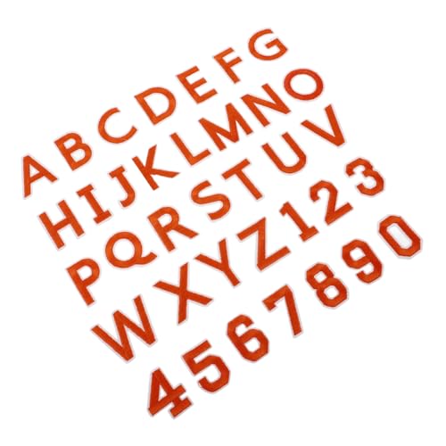 Holibanna 72 Stück Teiliges Aufbügelbare Buchstaben und Zahlen Patches A Z Hochwertige Applikationen für Kleidung Taschen Hüte und Jeans Orange Gestickte Patches für Kreative Designs von Holibanna