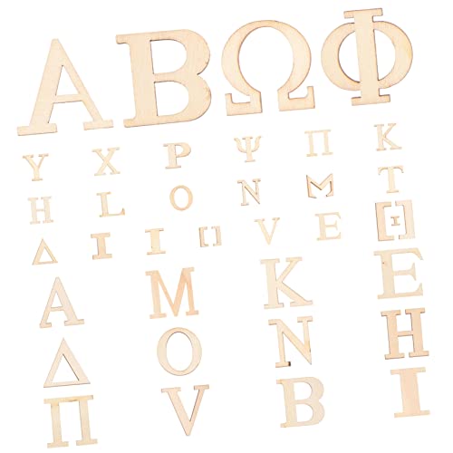 Holibanna 72Stücke Holzbuchstaben Griechisches Alphabet Holzbuchstaben Dekoration für DIY Bastelprojekte für Partys und Projekte Unvollendete Holzbuchstaben von Holibanna