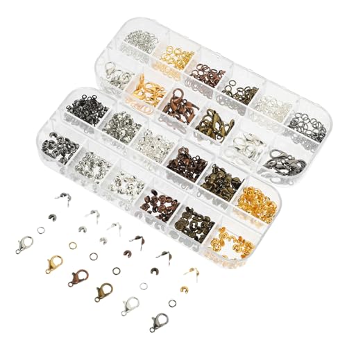 Holibanna 782 Stück Teiliges Schmuckverschluss Farben Langlebige Hummerscheren Karabinerverschlüsse und Quetschperlen Vielseitig für DIY Halsketten Armbänder Schmuckherstellung und von Holibanna