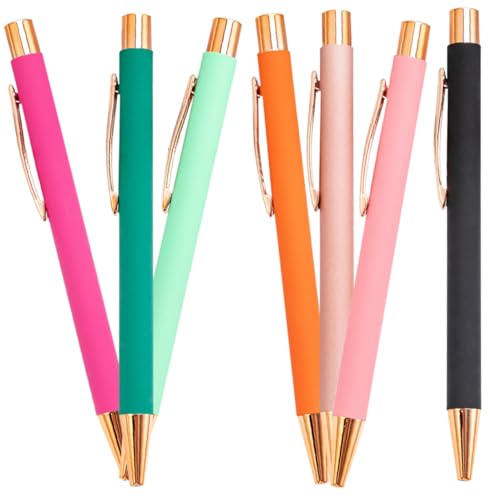 Holibanna 7Stücke Teiliges und Schul Kugelschreiber Ergonomische Metall Schreibstifte Roségold für Büro Studium von Holibanna