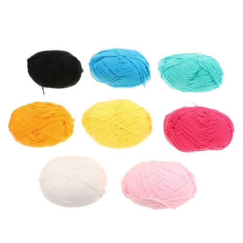 Holibanna 8 Rollen Weiche Baumwollgarn Strickwolle für Junge Mädchen Hautfreundlich Atmungsaktiv Mitteldick für Häkeln Handarbeit DIY Kleidung Schals Mützen Vielfältige Farben von Holibanna