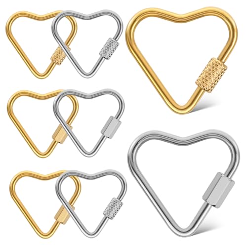 Holibanna 8 Stück Karabiner Mini Herz Schlüsselanhänger Halter Herzform Verschlussclip Schlüsselhalter Ringaufhänger Glieder Charm Halter Anhänger Schlüsselring Schlüsselanhänger von Holibanna