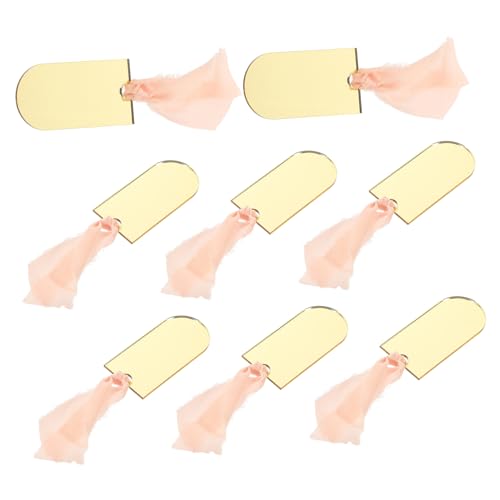 Holibanna 8 Stück Sitzplatz-Tags für Hochzeiten Hochzeitszeichen Zahlen Sitzplätze Zahl steht Ort Weg hängende Sitzplatzschilder Namenskarten aus Acryl Hochzeitskarten Golden von Holibanna