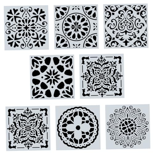 Holibanna 8 Stück Teiliges Diy Malvorlagen Wiederverwendbare Schablonen Robustem Pet für Kreative Wand und Möbelgestaltung für Stein und Mehr von Holibanna