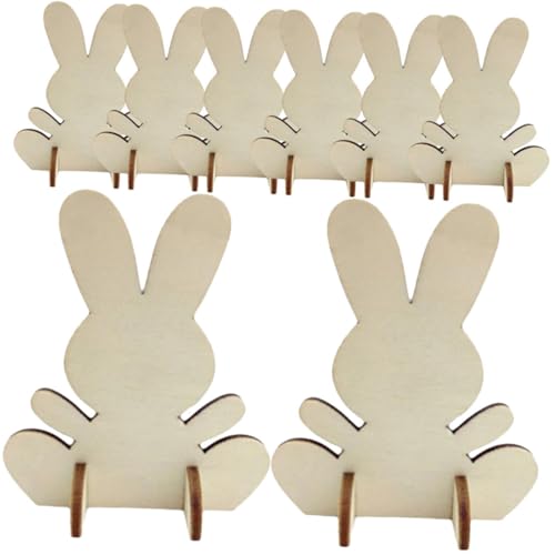 Holibanna 8 Stück Teiliges Frühlings DIY holzset mit Unbehandelten Hasenformen Stabile Holzplatten Kindgerechte Bastelidee für Frühling und Frühlingsdekoration von Holibanna
