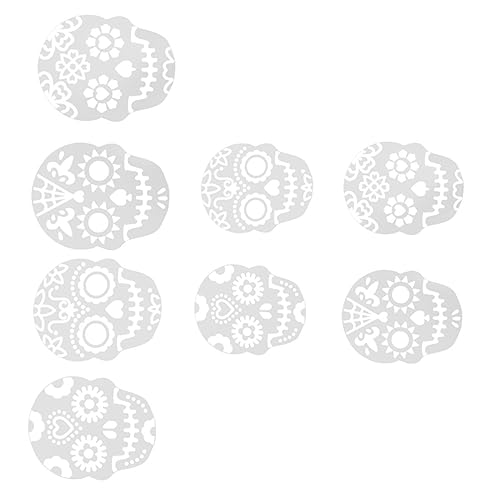 Holibanna 8 Stück Teiliges Halloween Schädel Torten Schablonen Set für Tortendekoration Mousse Süßigkeiten und Kreatives Backen für Feste und Anlässe von Holibanna