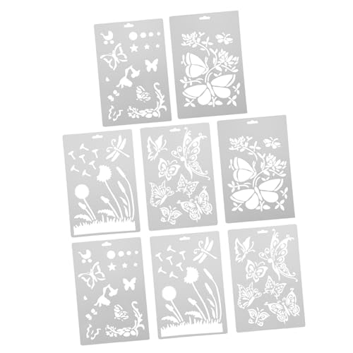 Holibanna 8 Stück Teiliges Schablonen mit Schmetterlingen und Pusteblumen Wiederverwendbare Bastelvorlagen für Diy Zeichnungen für Möbel Wände und Kreative Projekte von Holibanna