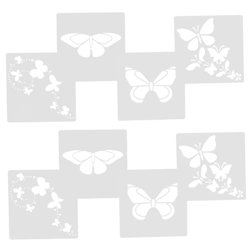 Holibanna 8 Stück Teiliges Schmetterlings Malschablonen für Bastelprojekte Wiederverwendbare Kunststoffschablonen für Scrapbooking und Kreative Maltechniken für Erwachsene von Holibanna