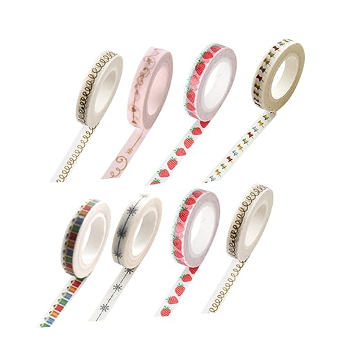 Holibanna 8 Stück Teiliges Selbstklebendes Diy Tape Dekorative Klebebänder für Scrapbooking und Handwerk mit Bunten Mustern für Notizbücher und Alben von Holibanna
