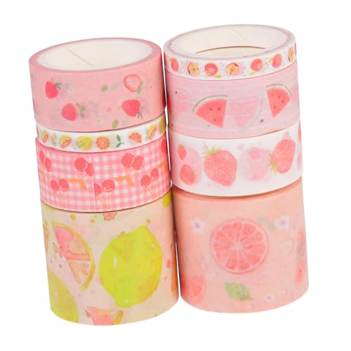 Holibanna 8 Stück Teiliges Washi Klebebänder Dekorative Diy Tapes für Scrapbooking und Tagebuchgestaltung Lange Designs Fruchtgeschmack für Kreative Bastelprojekte von Holibanna