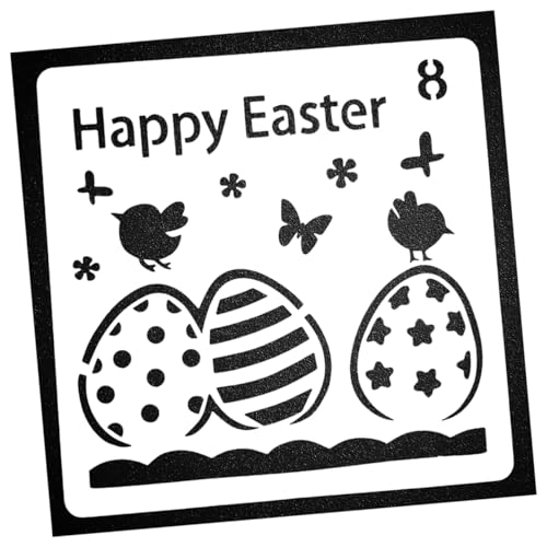 Holibanna 8 Teiliges Set Malvorlage Frohe Ostern Vorlage Bastelsets Farbschablone Streuschablone Strukturschablone Zeichenschablonen Wiederverwendbare Schablone Ostern Zeichenvorlagen Weiß von Holibanna