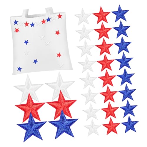 Holibanna 80 Stück Gestickte Stoffaufkleber Sterne Sterne-Stickerei-Patches Aufkleber aufnähen Flicken nähen Stern-Stickpatch Stickaufkleber Sternflecken aufnähen Jeans-Patches Stickgarn von Holibanna