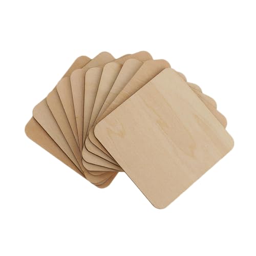 Holibanna 80 Stück Teiliges DIY Holzstück Quadratische Holzchips Handgefertigt Umweltfreundlich für Basteln Kinderentwicklung Graffiti Dekoration und Kreative Lehrmaterialien von Holibanna
