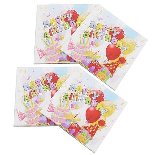 Holibanna 80Blätter Geburtstagsservietten Papier Dessertservietten Für Jungen Festliche Tischdekoration Für Geburtstagsfeiern von Holibanna
