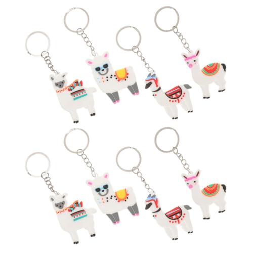 Holibanna 8Stücke Süße Alpaka Schlüsselanhänger aus Kawaii Cartoon Anhänger für Taschen Rucksäcke und Dekoration Mitgebsel für Kindergeburtstag und Partys Leicht und Kompakt von Holibanna