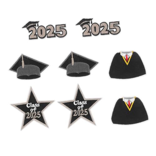 Holibanna 8Stücke Teiliges Abschluss Stickerei Patch für Aufbügelbar Farbecht und Robust für Kleidung und Taschen Stilvolle Applikationen für Abschlussfeiern von Holibanna