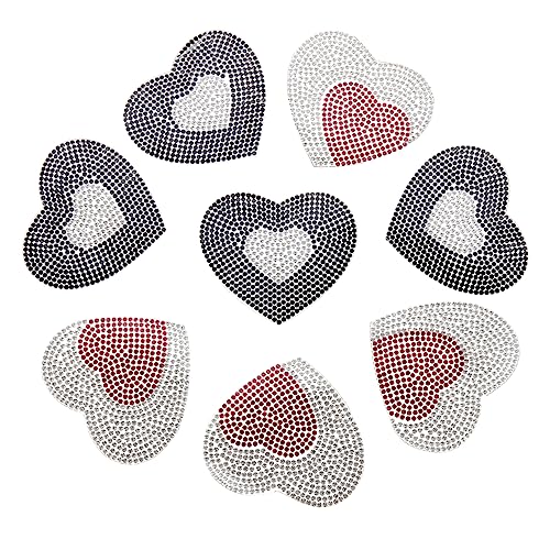 Holibanna 8Stücke Teiliges Herzförmiges Strass Patch zur Dekoration von Kleidung und Taschen DIY Bügelbilder für Reparatur und Verzierung von Jeans Schuhen und Mehr von Holibanna