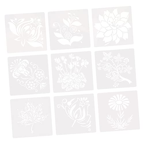 Holibanna 9 Blätter Blumenmalerei Schablonen für Wandgestaltung Wiederverwendbare Diy Vorlagen für Bastelprojekte und Scrapbooking Pet von Holibanna