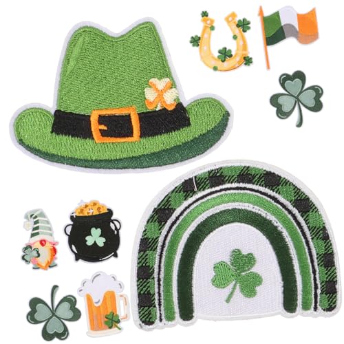 Holibanna 9 Stück Kleeblatt Flicken Nähen Stoff Flicken Aufnähen Flicken Für Jacken Patch Dekoration Kleine Aufnäher Kleiderapplikation Kleiderflicken Für Löcher Polyester von Holibanna