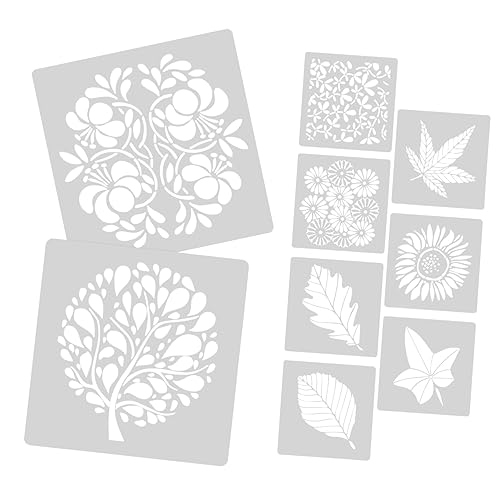 Holibanna 9 Stück Teiliges Blumen Schablonen Pet Dekorative Wand und Möbel Schablonen für DIY Malerei Vielseitige Vorlagen Geeignet für Erwachsene Kreative Wandgestaltung von Holibanna