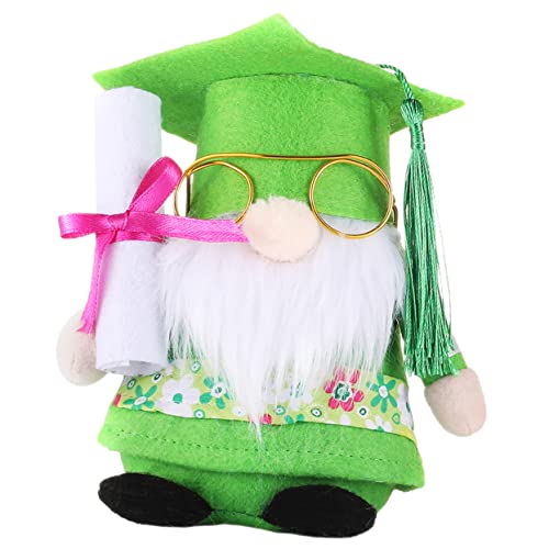 Holibanna Abschluss gesichtsloses Plüsch-Abschlusspuppen Plüschzwergpuppe für Kind Bookshelf Decor bücherregal Dekoration verschleißfestes Zwergenspielzeug Puppenornament Kies Green von Holibanna