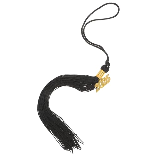 Holibanna Abschlusskappe Quaste mit Gold Charms Schwarze Diplomkappen Dekoration für Abschlussfeiern Langlebig für Unvergessliche von Holibanna